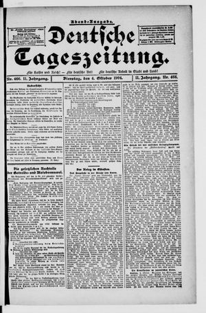 Deutsche Tageszeitung vom 04.10.1904