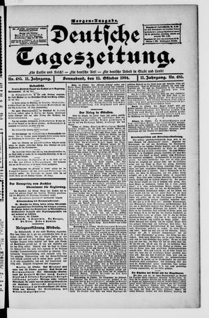 Deutsche Tageszeitung on Oct 15, 1904