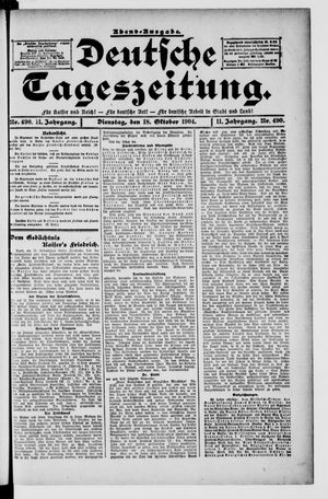 Deutsche Tageszeitung vom 18.10.1904