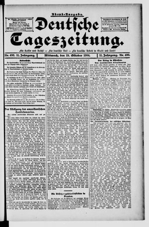 Deutsche Tageszeitung vom 19.10.1904