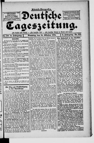 Deutsche Tageszeitung on Oct 25, 1904