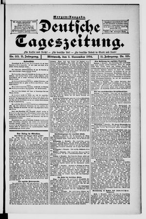 Deutsche Tageszeitung vom 02.11.1904