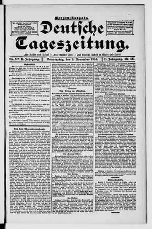 Deutsche Tageszeitung vom 03.11.1904
