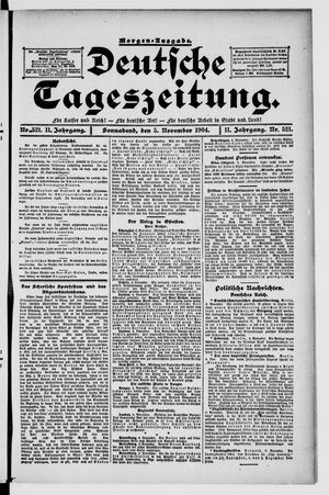 Deutsche Tageszeitung on Nov 5, 1904