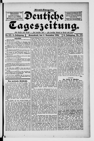 Deutsche Tageszeitung on Nov 5, 1904