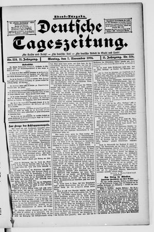 Deutsche Tageszeitung on Nov 7, 1904