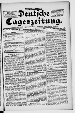 Deutsche Tageszeitung on Nov 8, 1904