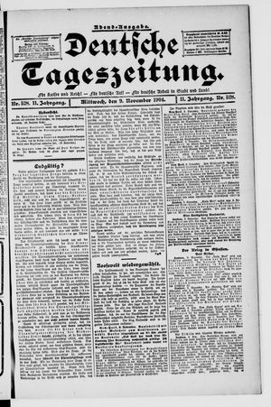 Deutsche Tageszeitung vom 09.11.1904
