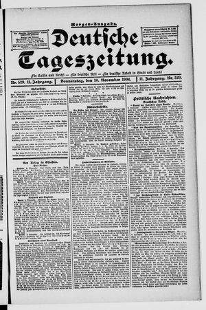 Deutsche Tageszeitung on Nov 10, 1904