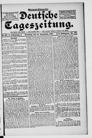 Deutsche Tageszeitung vom 13.11.1904