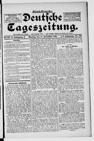 Deutsche Tageszeitung vom 14.11.1904
