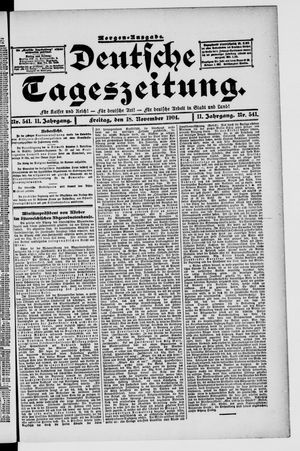 Deutsche Tageszeitung vom 18.11.1904