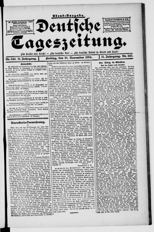 Deutsche Tageszeitung vom 18.11.1904