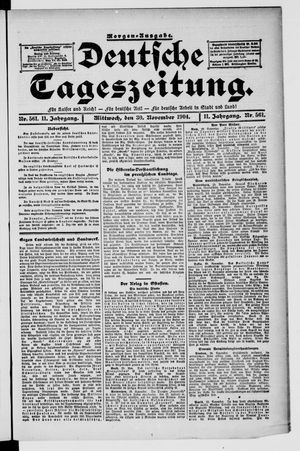 Deutsche Tageszeitung vom 30.11.1904