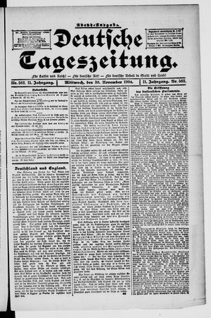 Deutsche Tageszeitung vom 30.11.1904