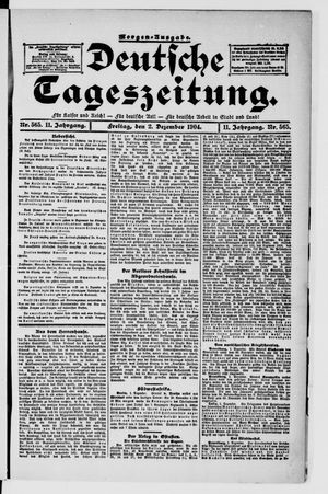 Deutsche Tageszeitung vom 02.12.1904