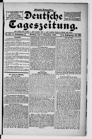 Deutsche Tageszeitung vom 02.12.1904