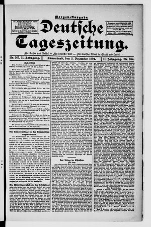 Deutsche Tageszeitung on Dec 3, 1904