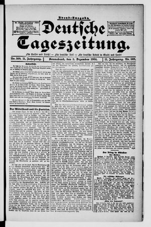 Deutsche Tageszeitung on Dec 3, 1904