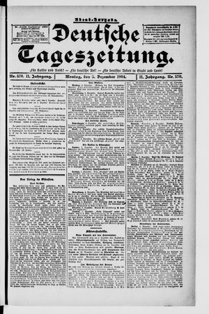 Deutsche Tageszeitung on Dec 5, 1904