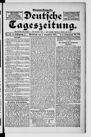 Deutsche Tageszeitung vom 07.12.1904