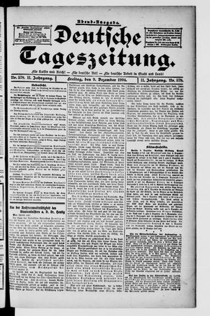 Deutsche Tageszeitung on Dec 9, 1904