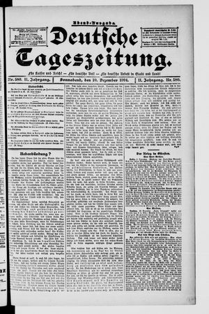 Deutsche Tageszeitung on Dec 10, 1904