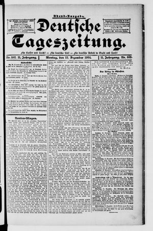 Deutsche Tageszeitung on Dec 12, 1904