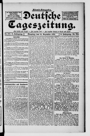 Deutsche Tageszeitung vom 13.12.1904