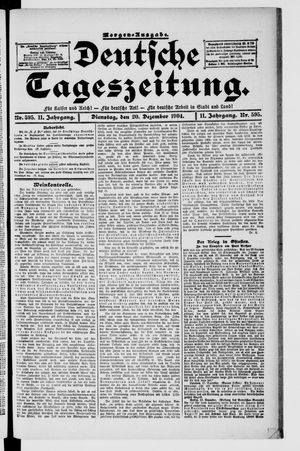 Deutsche Tageszeitung vom 20.12.1904