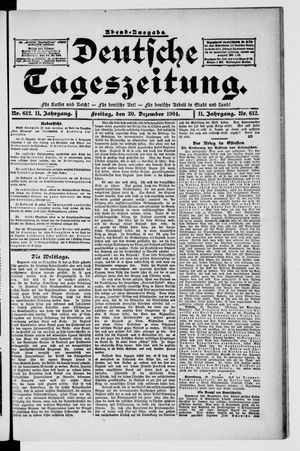 Deutsche Tageszeitung vom 30.12.1904