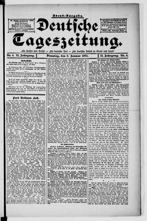 Deutsche Tageszeitung vom 03.01.1905