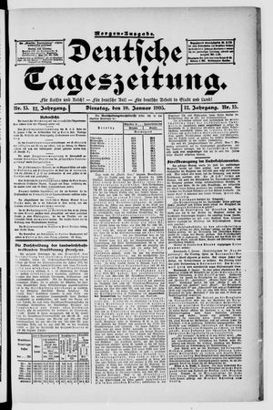Deutsche Tageszeitung vom 10.01.1905