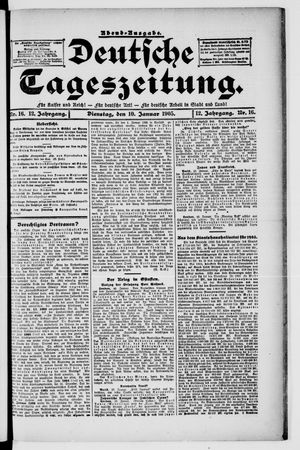 Deutsche Tageszeitung vom 10.01.1905