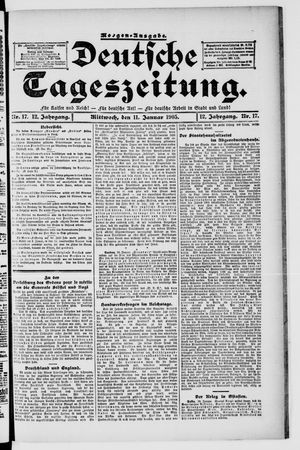 Deutsche Tageszeitung vom 11.01.1905