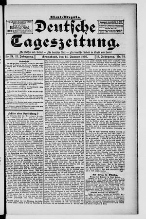 Deutsche Tageszeitung on Jan 14, 1905