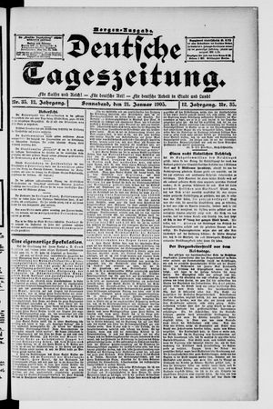 Deutsche Tageszeitung on Jan 21, 1905