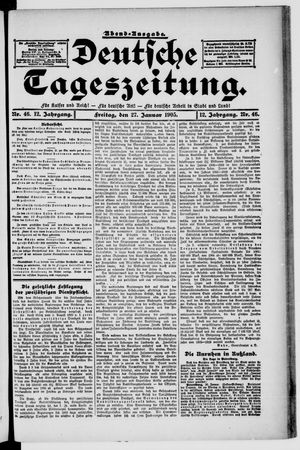 Deutsche Tageszeitung on Jan 27, 1905