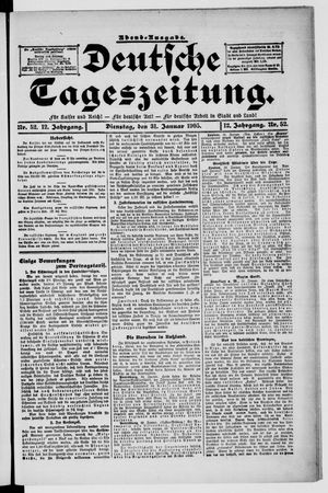Deutsche Tageszeitung vom 31.01.1905