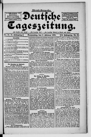 Deutsche Tageszeitung vom 02.02.1905