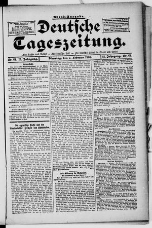 Deutsche Tageszeitung on Feb 7, 1905