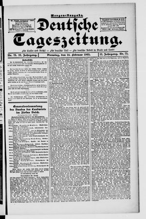 Deutsche Tageszeitung vom 14.02.1905