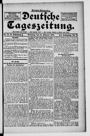 Deutsche Tageszeitung vom 14.02.1905