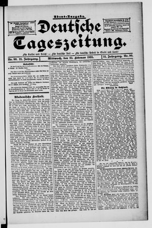 Deutsche Tageszeitung vom 22.02.1905