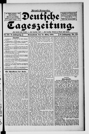 Deutsche Tageszeitung vom 18.03.1905