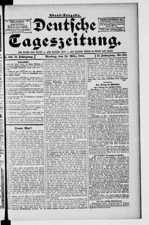 Deutsche Tageszeitung on Mar 20, 1905