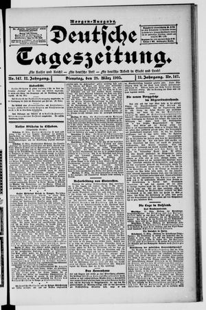 Deutsche Tageszeitung vom 28.03.1905
