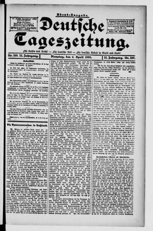 Deutsche Tageszeitung on Apr 4, 1905