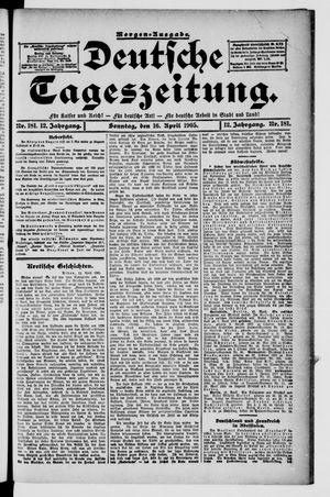 Deutsche Tageszeitung vom 16.04.1905