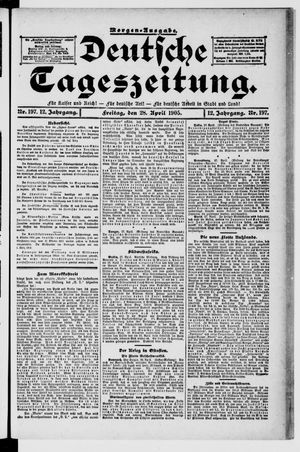 Deutsche Tageszeitung vom 28.04.1905
